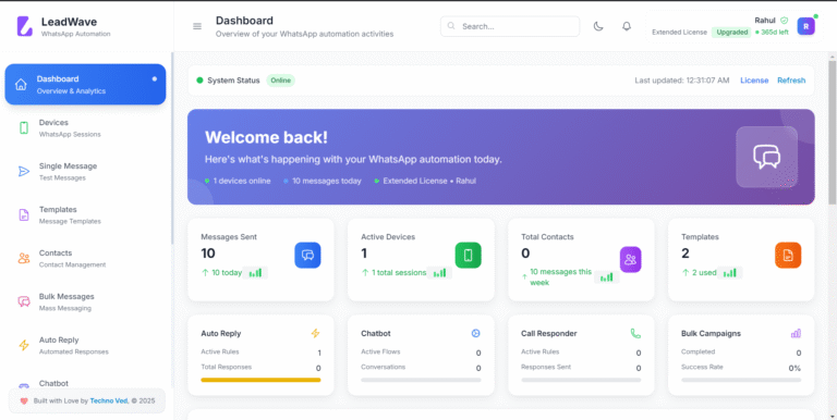 برنامج تسويق عبر واتساب – Lead Wave Marketing Software